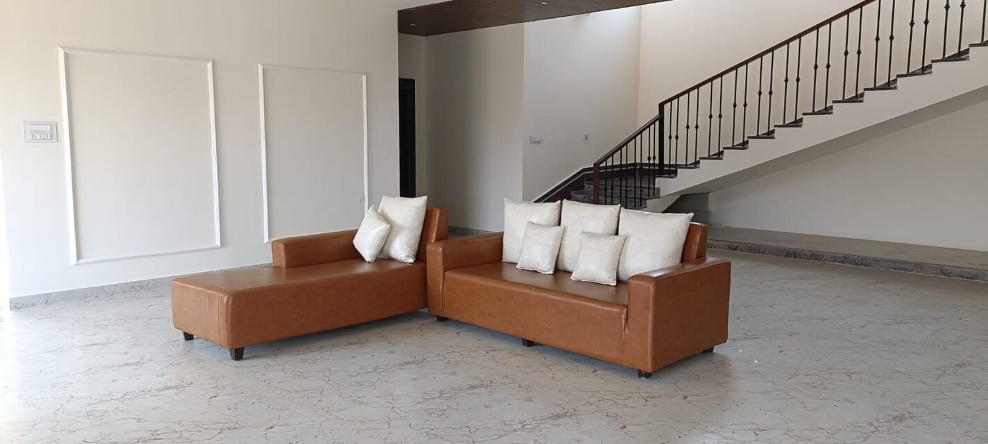 The living room and staircase